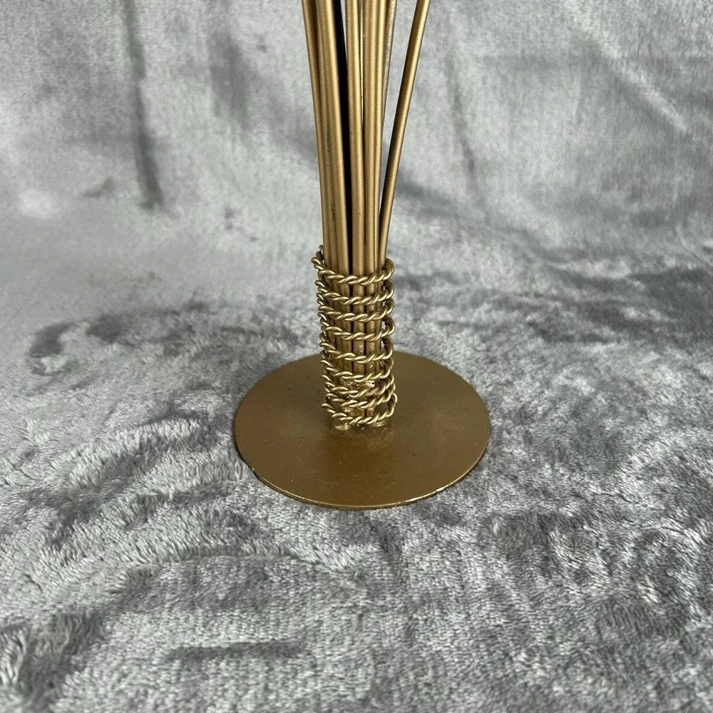 VTG‎ MCM Metal Christmas Ornament Display Tree Stand Holder Hanger Gold Fountain